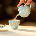 Lake Blue Moonlit White Lotus Full Moon Teapot — view 2