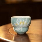 Lake Blue Moonlit White Lotus Gourd Tasting Cup — view 5