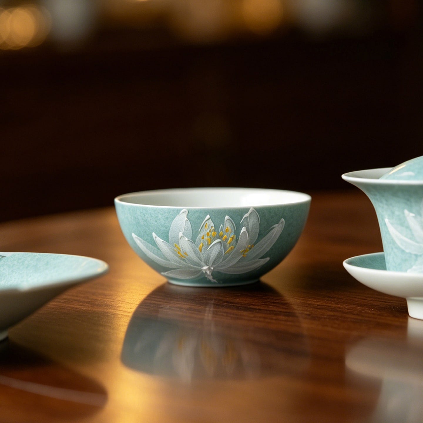 Lake Blue Moonlit White Lotus Sleeping Star Tasting Cup — view 3