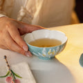 Lake Blue Moonlit White Lotus Wide Petal-Rim Tasting Cup — view 2