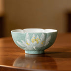 Lake Blue Moonlit White Lotus Wide Petal-Rim Tasting Cup — view 5