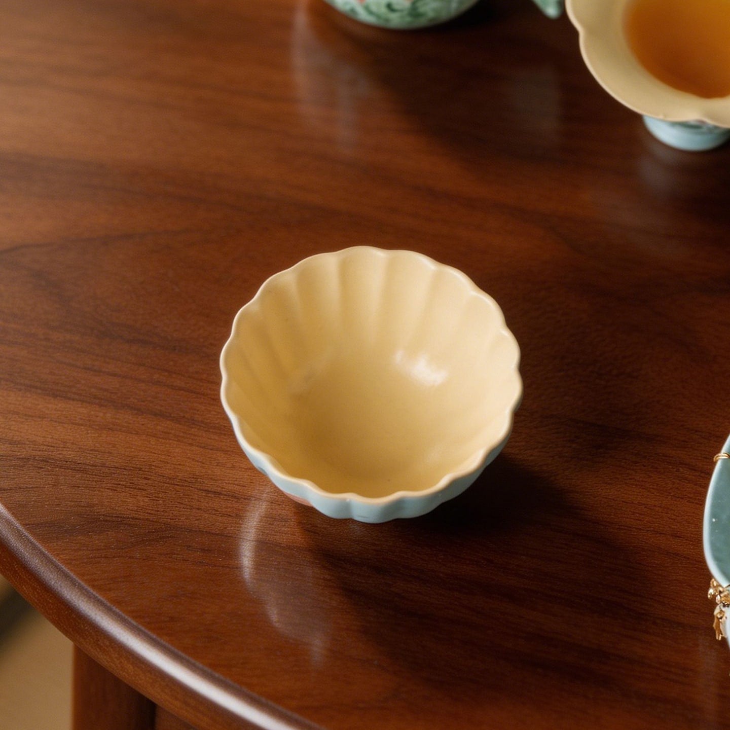 Lake Blue Trailing Rose Chrysanthemum Tasting Cup — view 3
