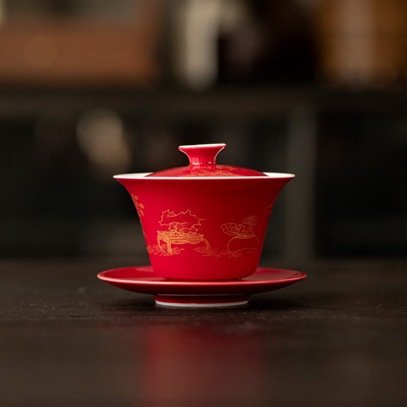 Lang Red Yiwen Three-Pattern Gaiwan — view 5