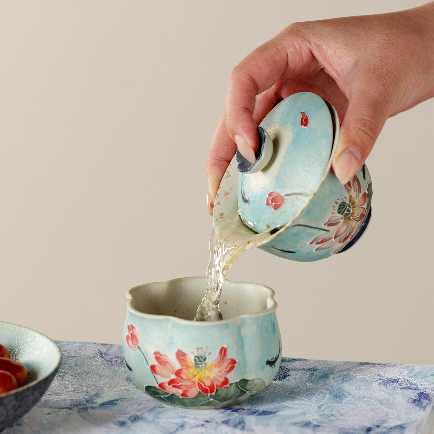 Lanting Pink Lotus Fortune Lotus Gaiwan