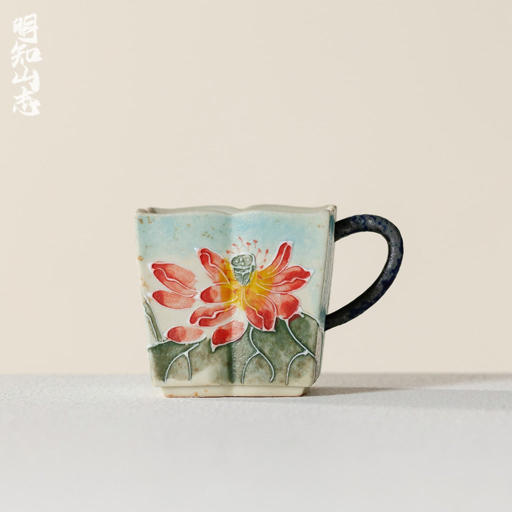 Lanting Pink Lotus Quiet-Frost Handle Tasting Cup — view 2