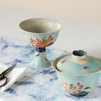 Lanting Pink Lotus Song-Style High-Footed Tasting Cup — view 3