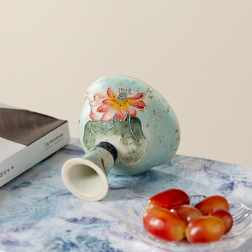 Lanting Pink Lotus Song-Style High-Footed Tasting Cup — view 5