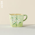 Meadow Green Hand-Painted Daisy Quiet-Frost Handle Tasting Cup — view 2