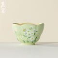 Meadow Green Hand-Painted Daisy Withered Lotus Tasting Cup — view 2