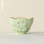 Meadow Green Hand-Painted Daisy Withered Lotus Tasting Cup — view 2