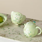 Meadow Green Hand-Painted Daisy Withered Lotus Tasting Cup — view 4