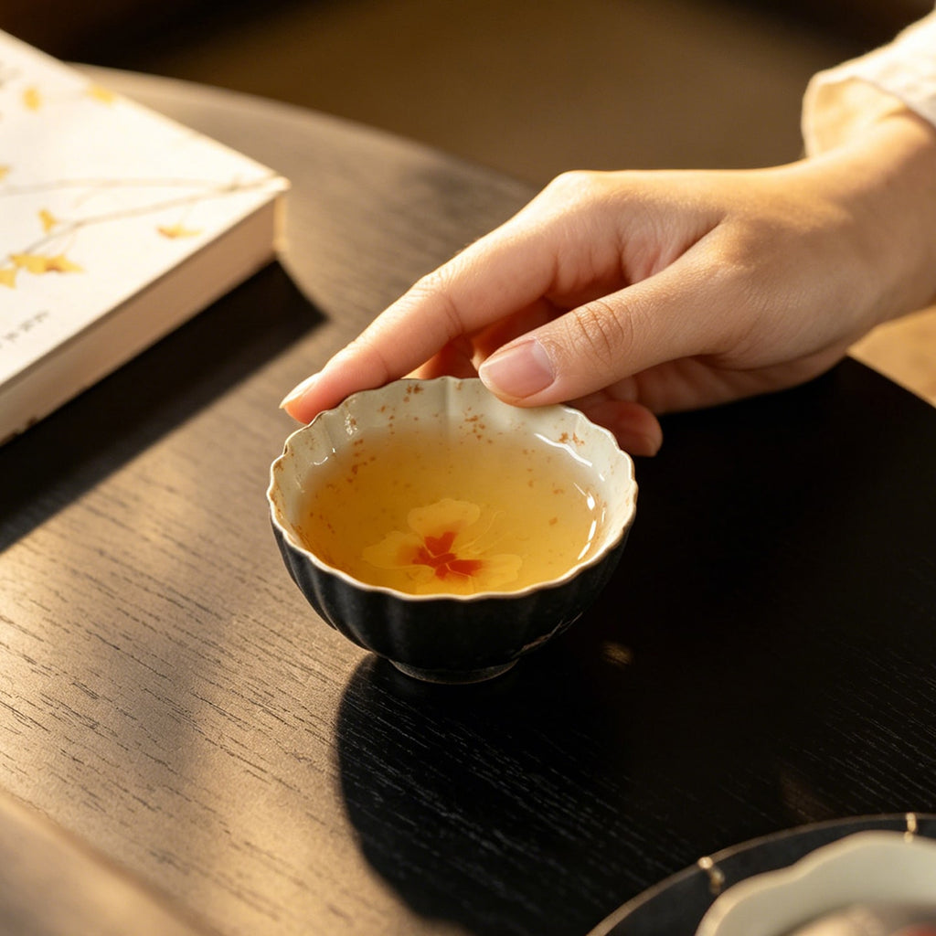 Midnight Black Zhuangzi's Butterfly Dream Chrysanthemum Tasting Cup — view 2