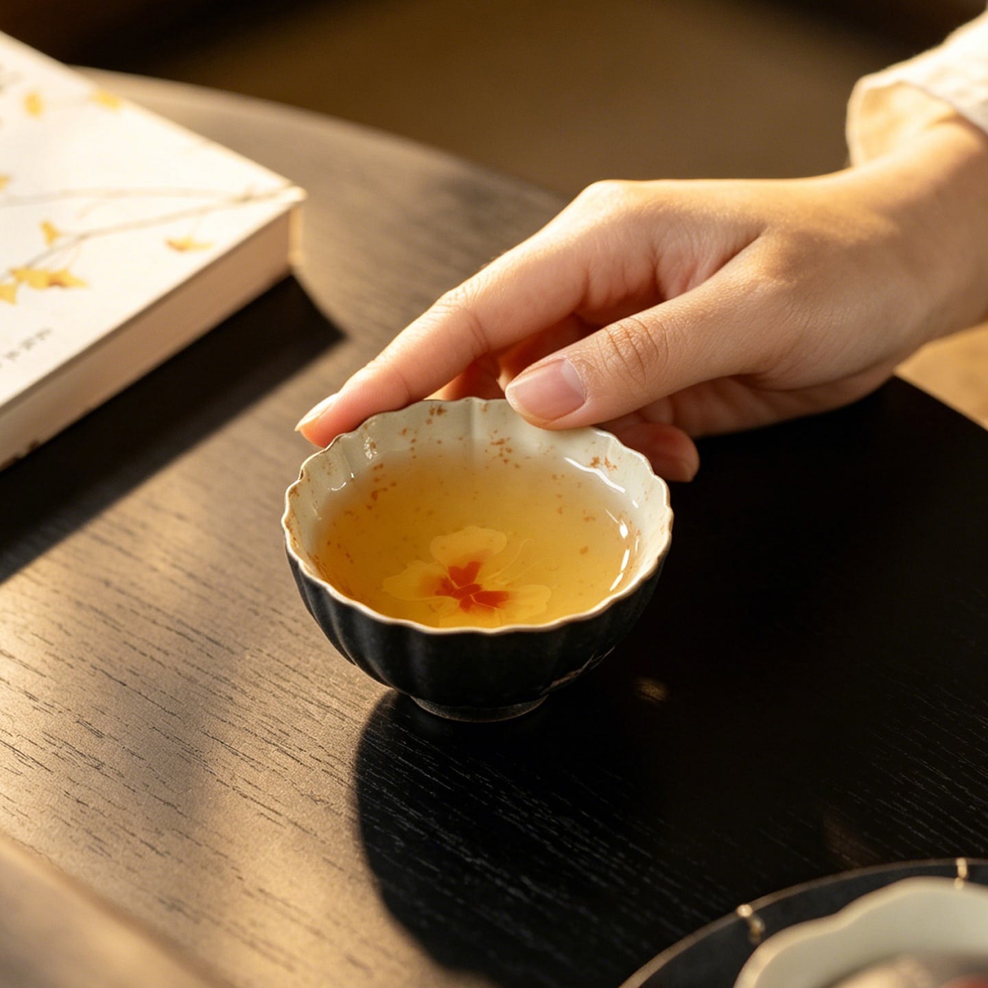 Midnight Black Zhuangzi's Butterfly Dream Chrysanthemum Tasting Cup — view 2