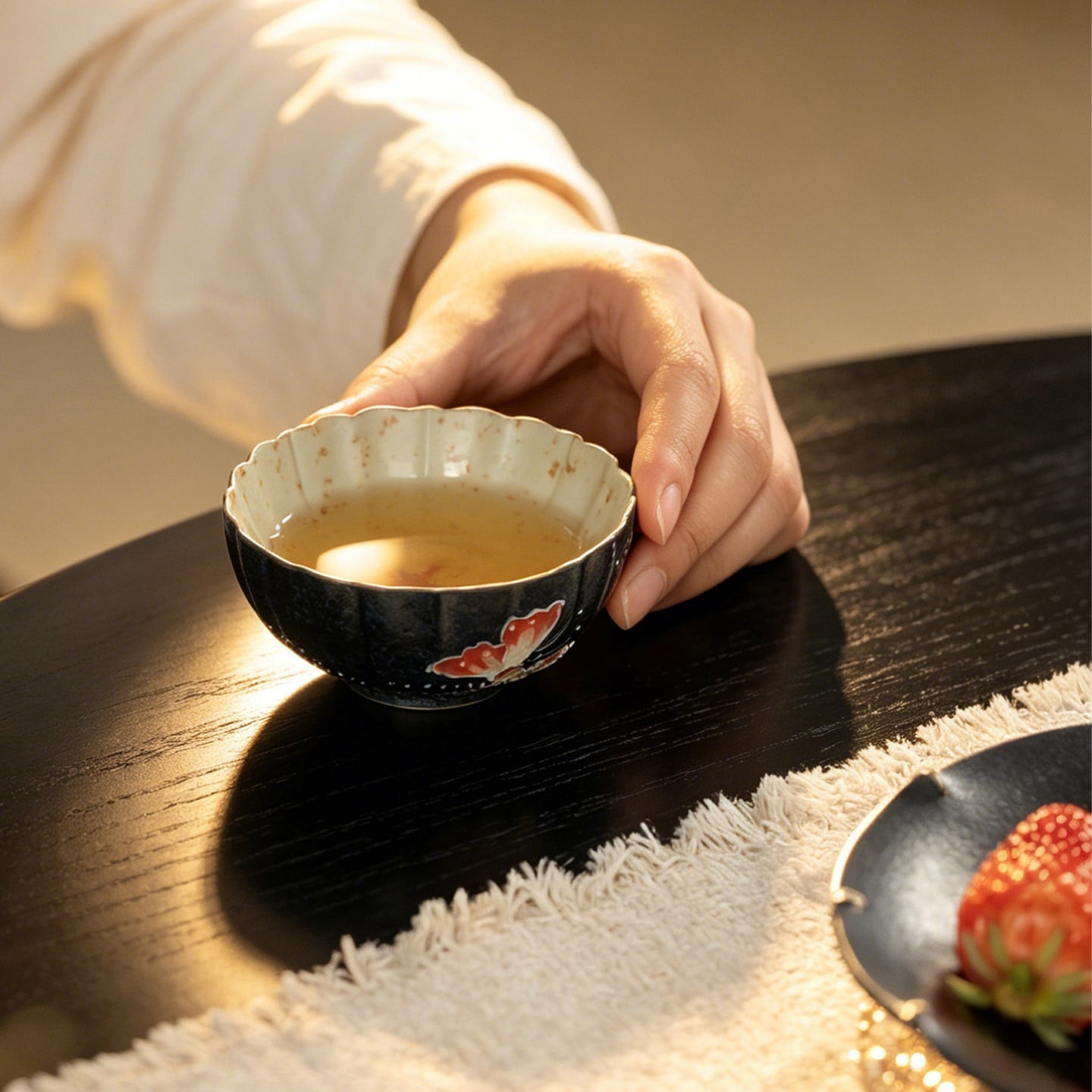 Midnight Black Zhuangzi's Butterfly Dream Chrysanthemum Tasting Cup