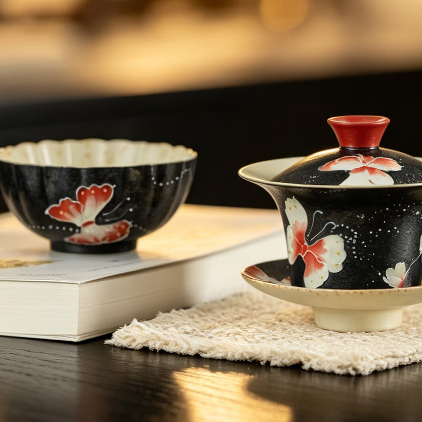 Midnight Black Zhuangzi's Butterfly Dream Chrysanthemum Tasting Cup