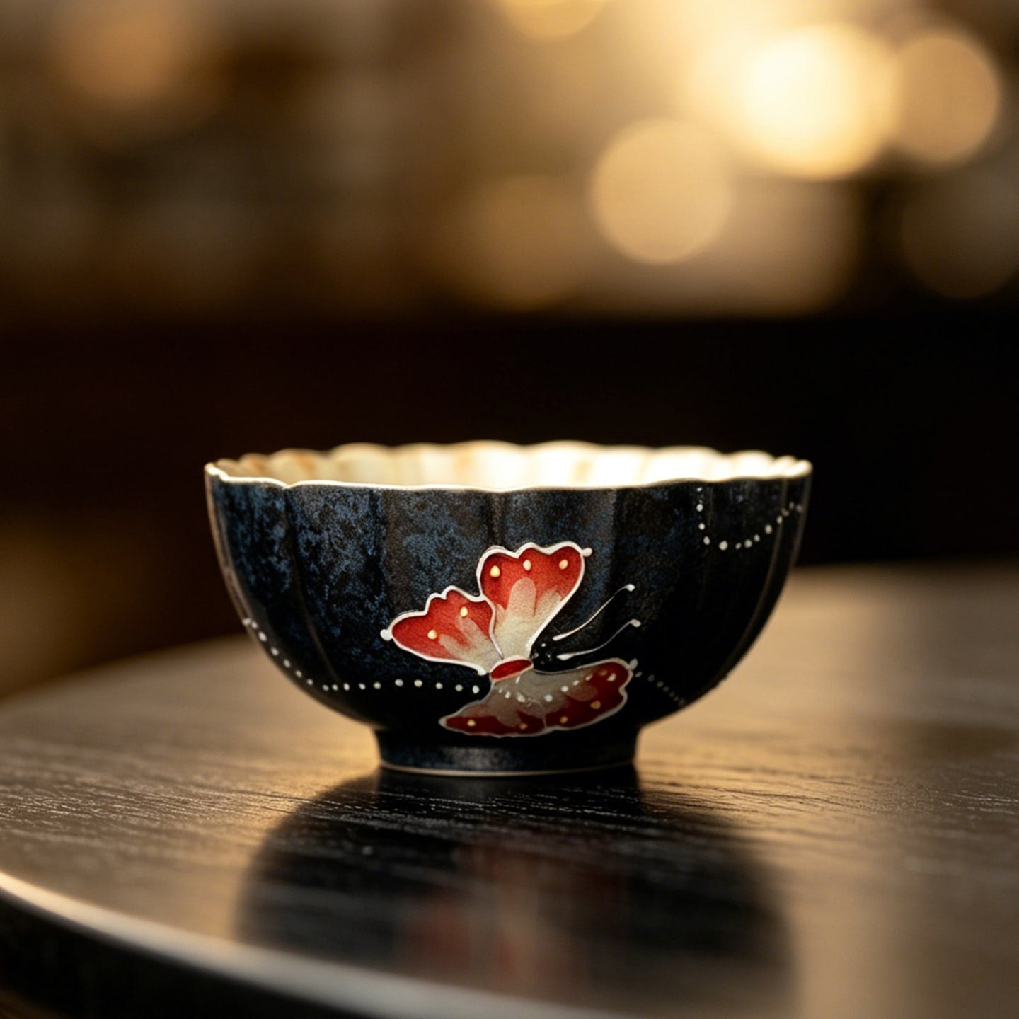Midnight Black Zhuangzi's Butterfly Dream Chrysanthemum Tasting Cup — view 5