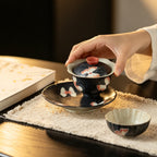 Midnight Black Zhuangzi's Butterfly Dream Gilded-Fringe Pot Rest — view 4