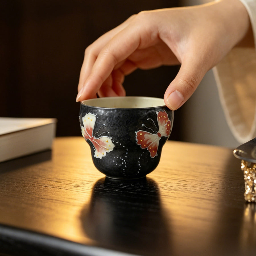Midnight Black Zhuangzi's Butterfly Dream Gourd Tasting Cup — view 2