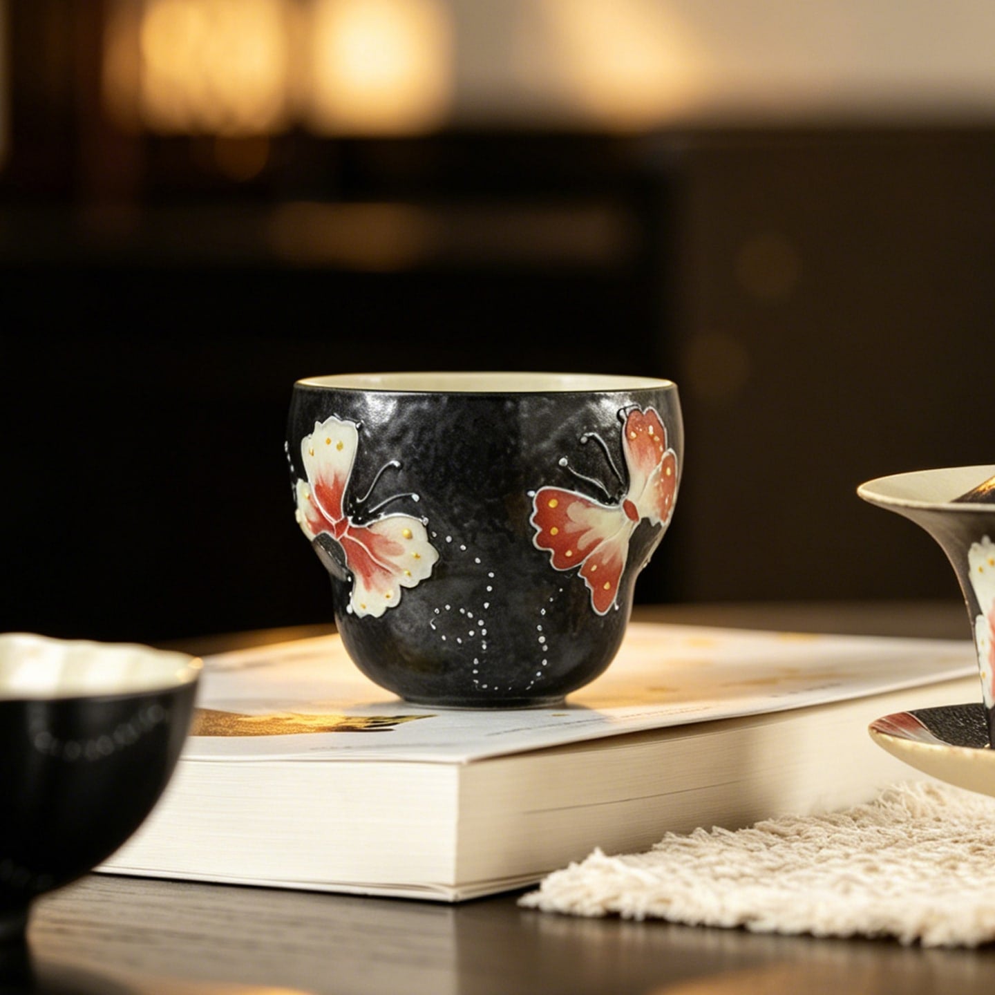 Midnight Black Zhuangzi's Butterfly Dream Gourd Tasting Cup — view 4