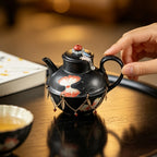 Midnight Black Zhuangzi's Butterfly Dream Islet Teapot — view 3
