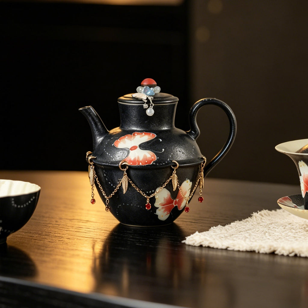Midnight Black Zhuangzi's Butterfly Dream Islet Teapot — view 4