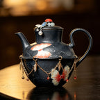 Midnight Black Zhuangzi's Butterfly Dream Islet Teapot — view 5
