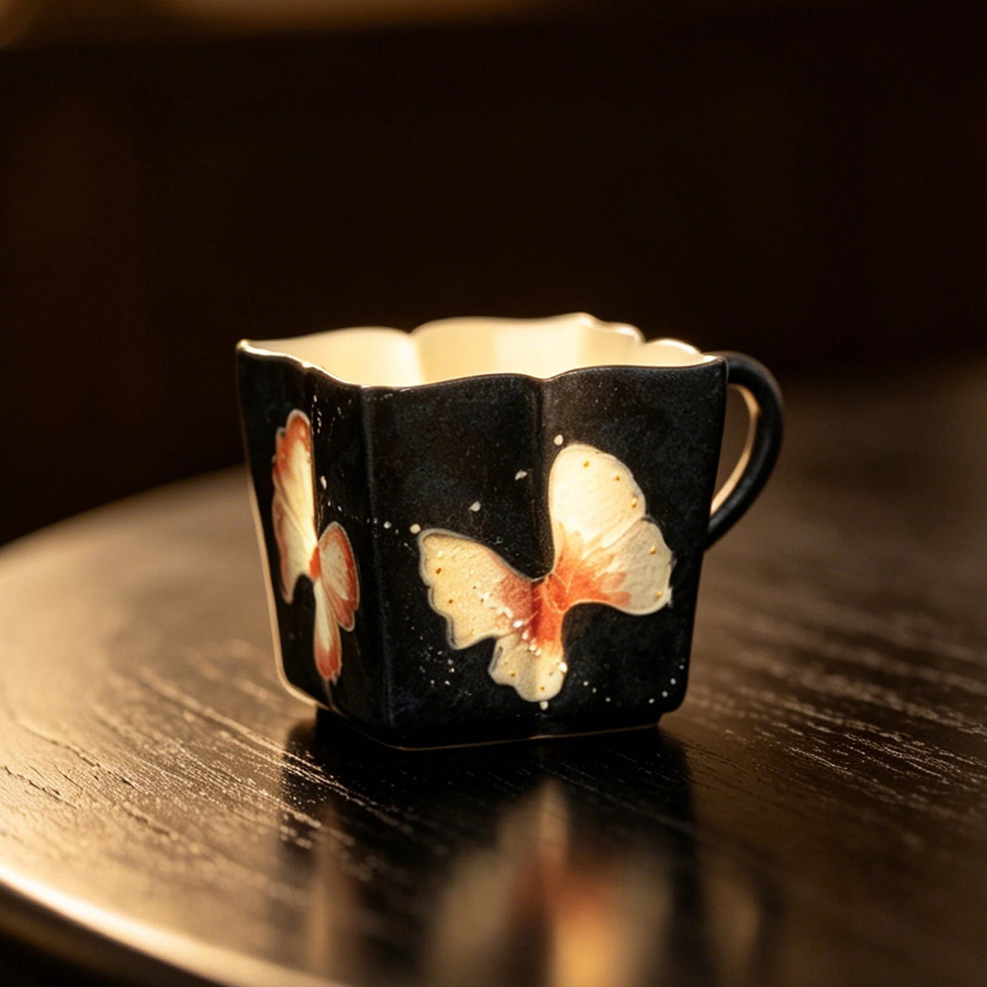 Midnight Black Zhuangzi's Butterfly Dream Quiet-Frost Handle Tasting Cup — view 5