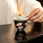 Midnight Black Zhuangzi's Butterfly Dream Round Handle Tasting Cup — view 3