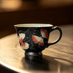 Midnight Black Zhuangzi's Butterfly Dream Round Handle Tasting Cup — view 5