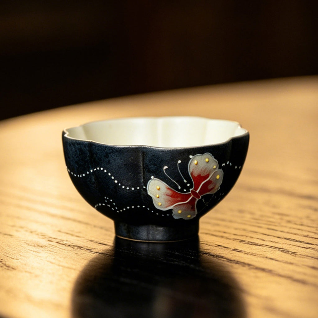 Midnight Black Zhuangzi's Butterfly Dream Shell Tasting Cup — view 5