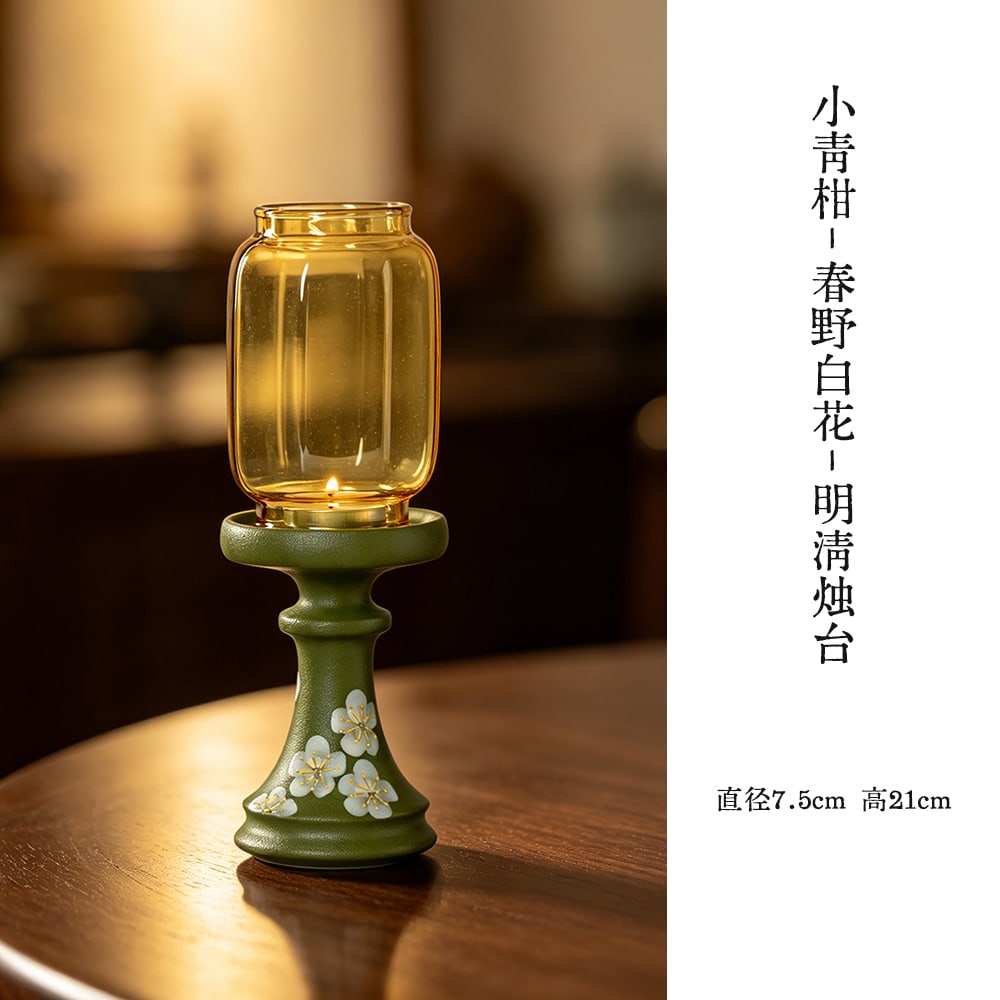 Ming-Qing Painted Candle Holder — view 3