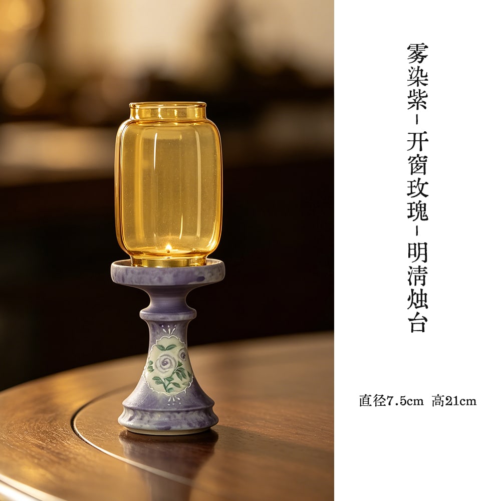 Ming-Qing Painted Candle Holder — view 4