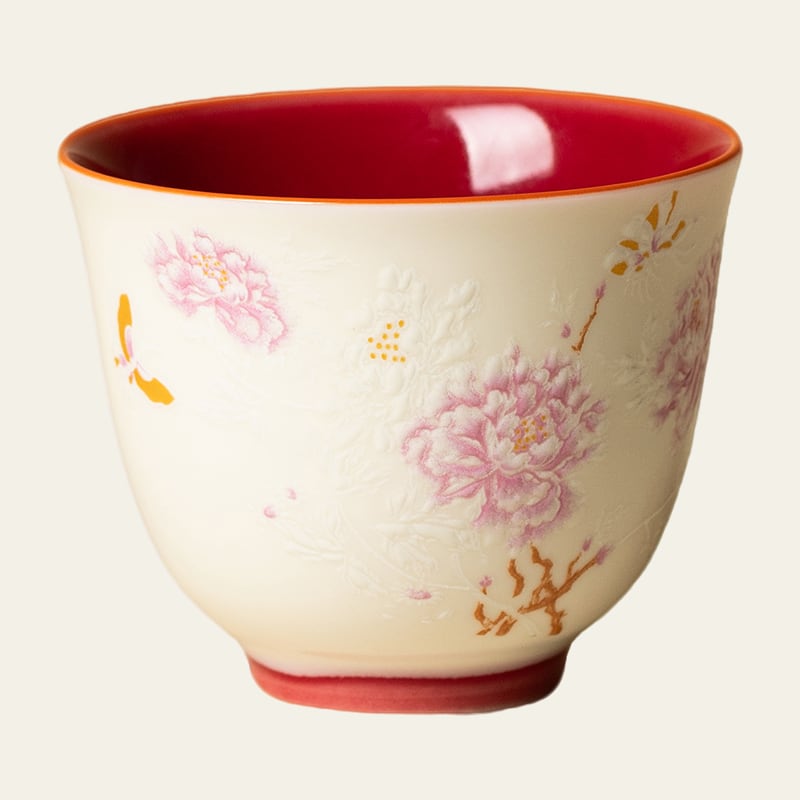 Mist Grey Auspicious Butterfly Flower Spirit Cup — view 2