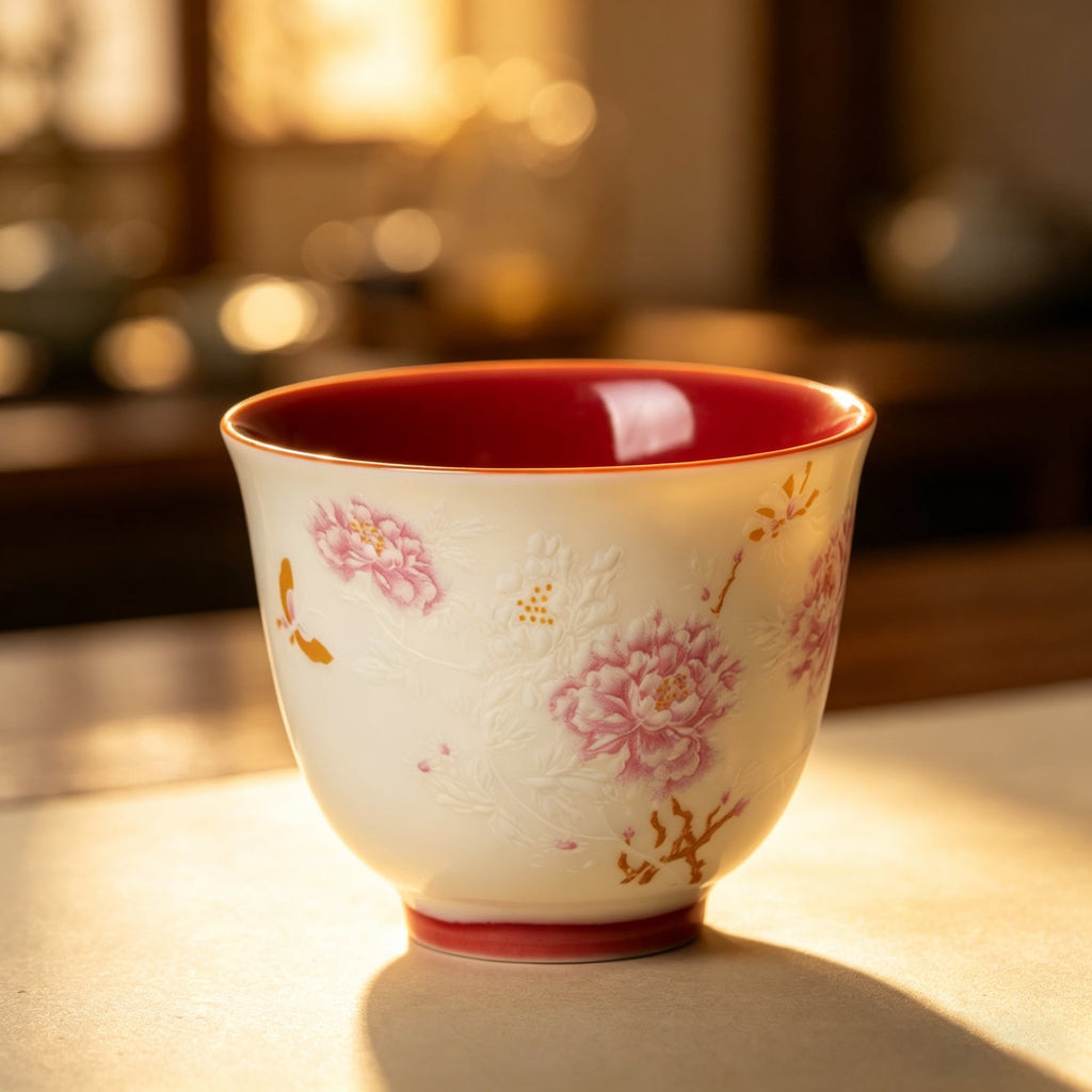 Mist Grey Auspicious Butterfly Flower Spirit Cup — view 3