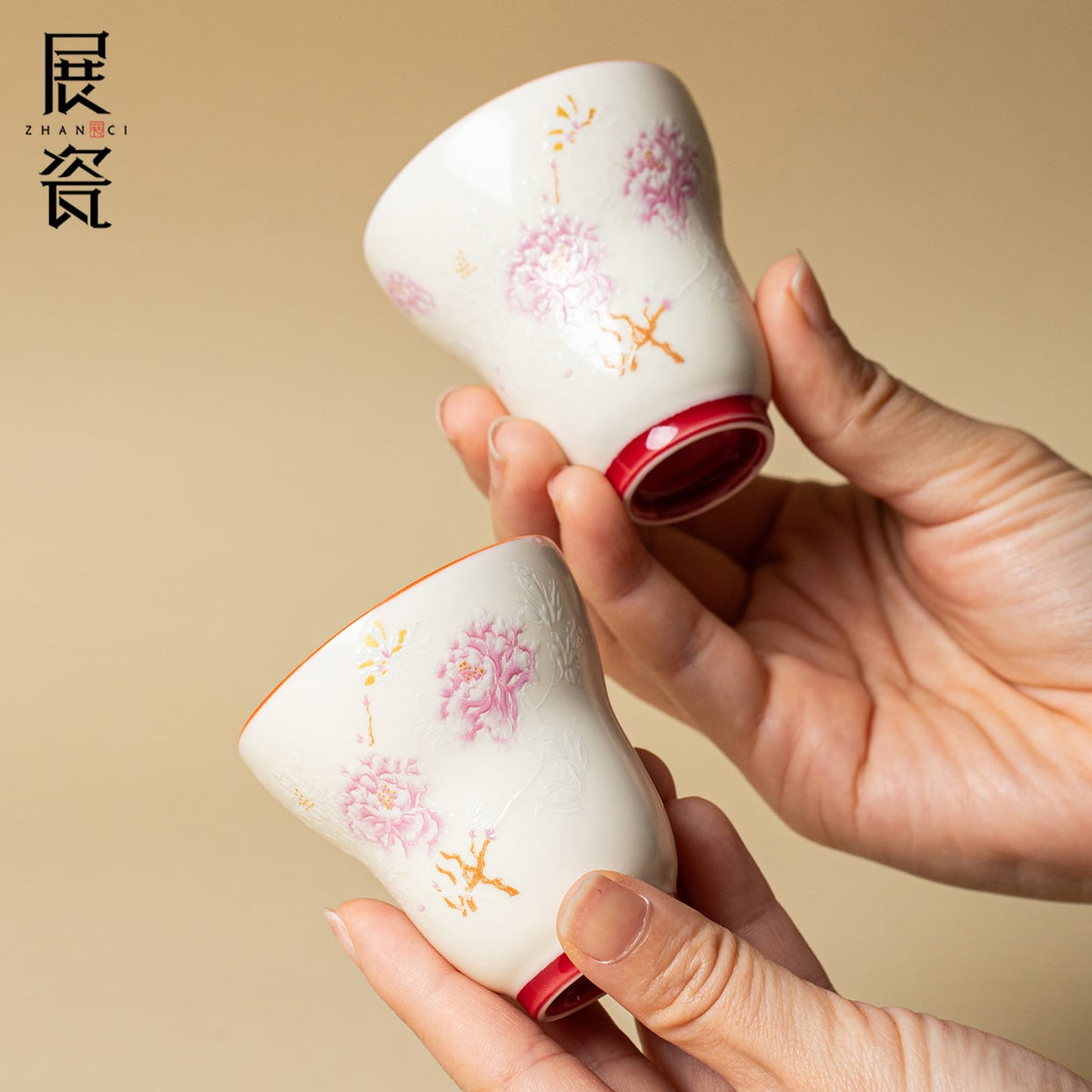 Mist Grey Auspicious Butterfly Gourd Cup