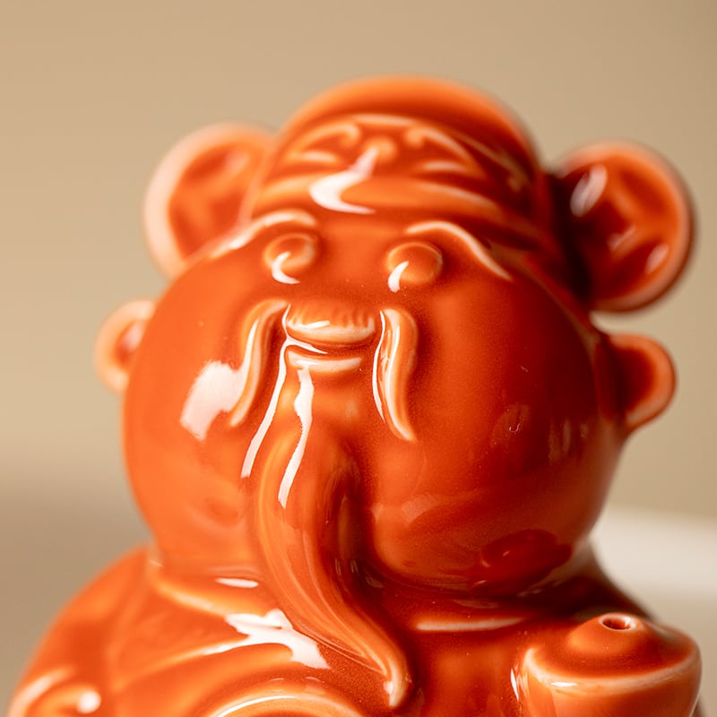 Palace Red Fortune Deity Tea Pet — view 3