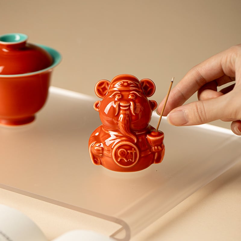 Palace Red Fortune Deity Tea Pet — view 5
