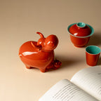 Palace Red Ox & Persimmon Tea Pet — view 2