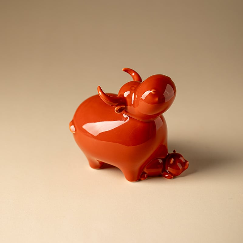Palace Red Ox & Persimmon Tea Pet — view 4