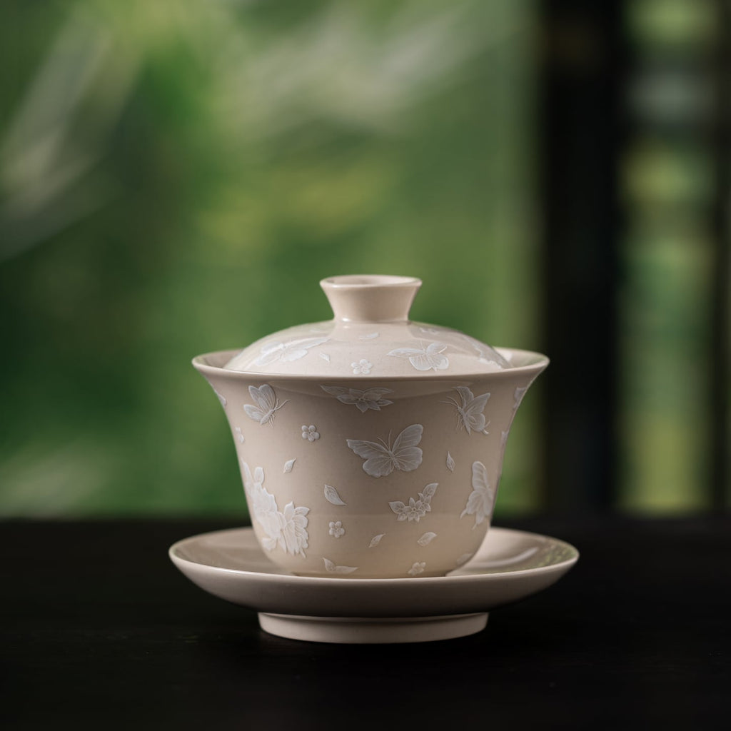 Pale Ash Butterfly Meadow Bell Gaiwan — view 4
