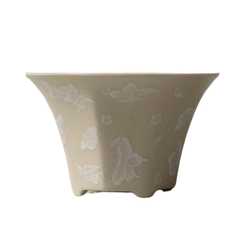 Pale Ash Butterfly Meadow Eight-Facet Fortune Cup — view 1