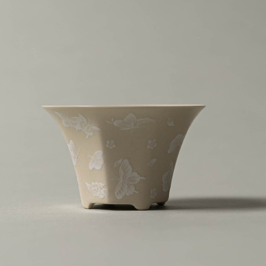 Pale Ash Butterfly Meadow Eight-Facet Fortune Cup — view 3