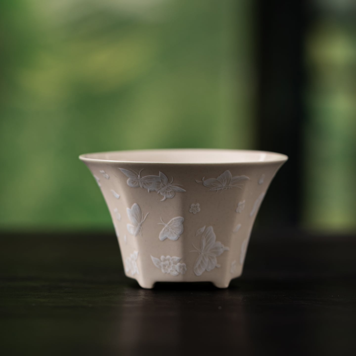 Pale Ash Butterfly Meadow Eight-Facet Fortune Cup — view 4
