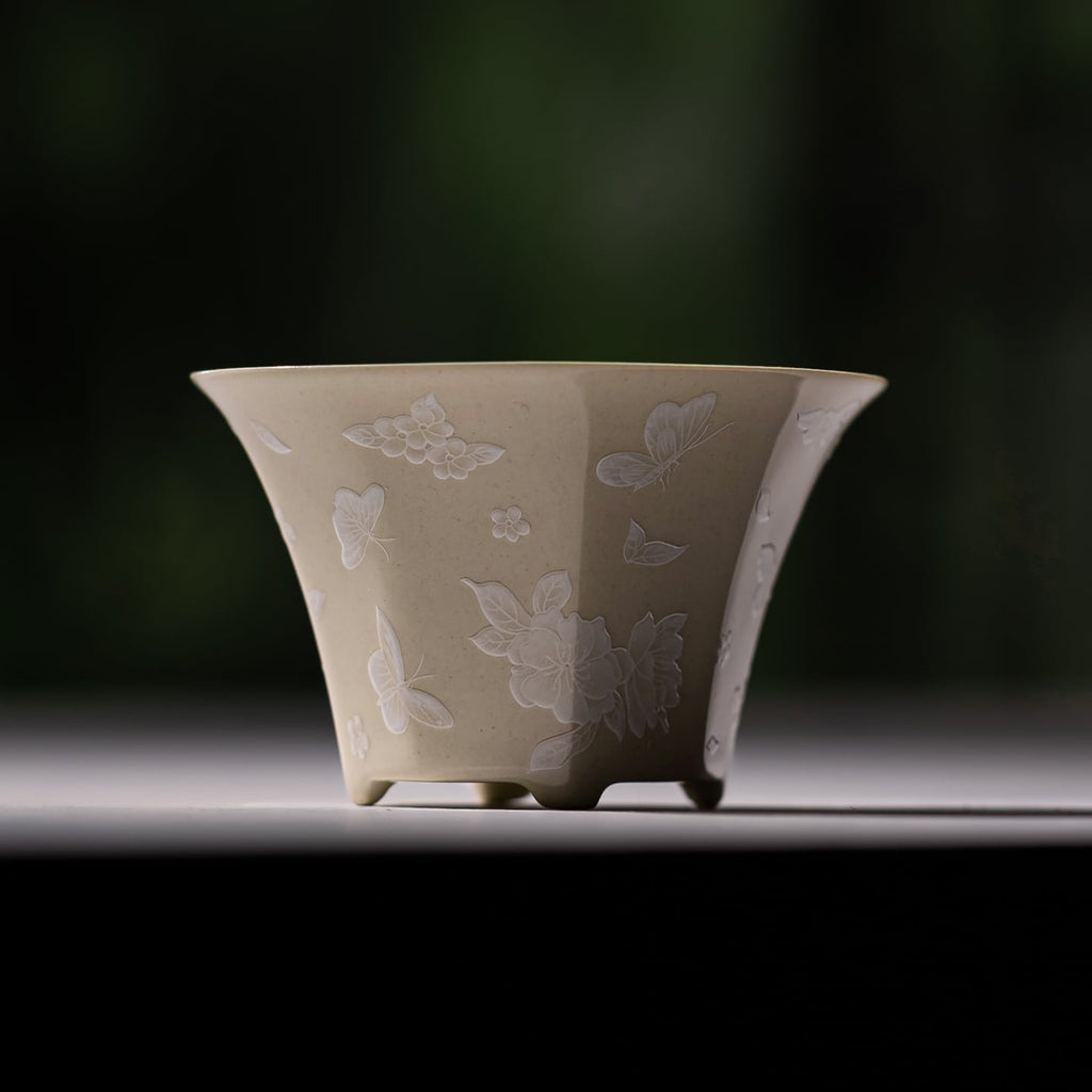 Pale Ash Butterfly Meadow Eight-Facet Fortune Cup — view 5