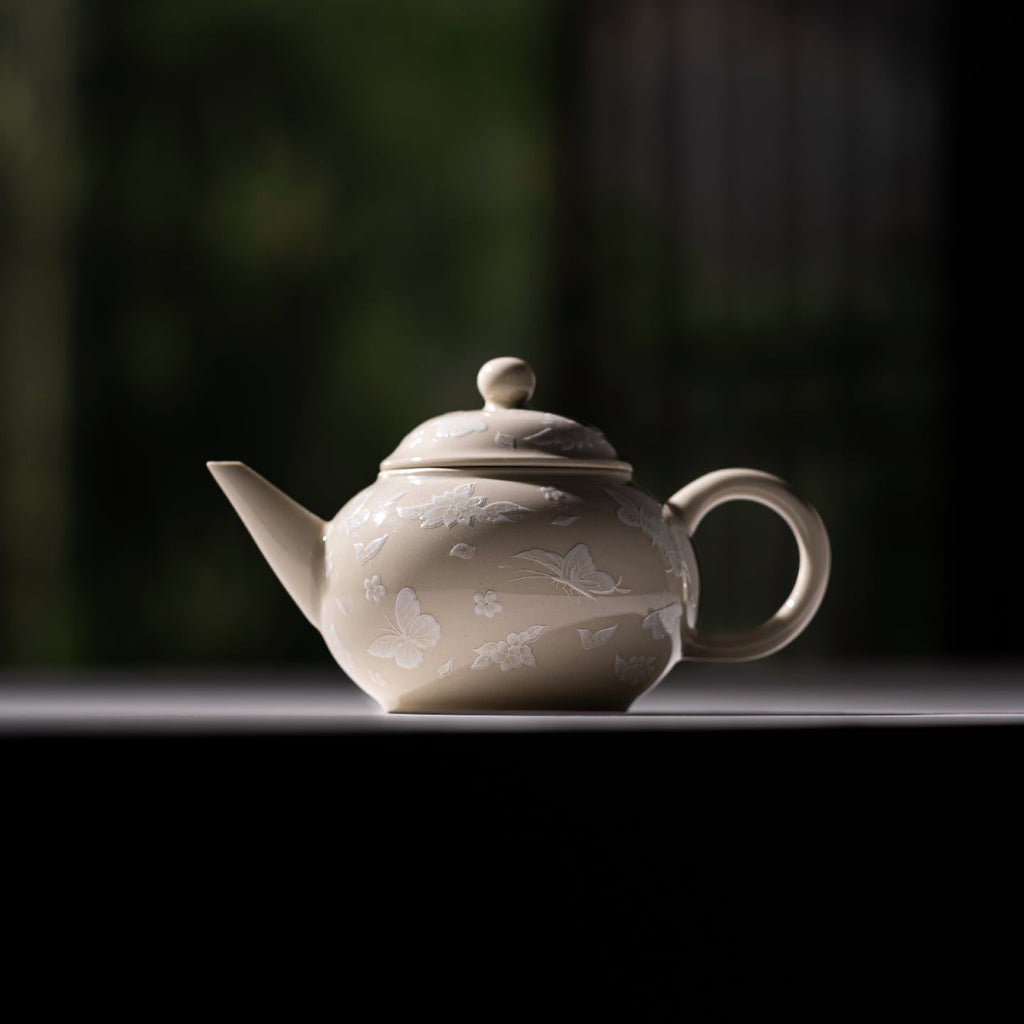 Pale Ash Butterfly Meadow Shuiping Teapot — view 5