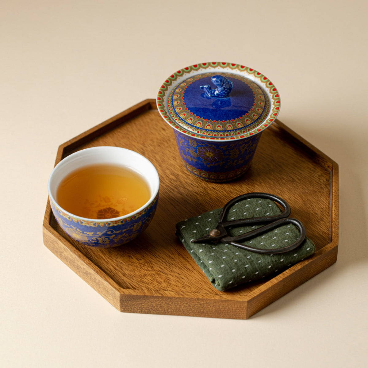 Qingding Gold Floral Gaiwan