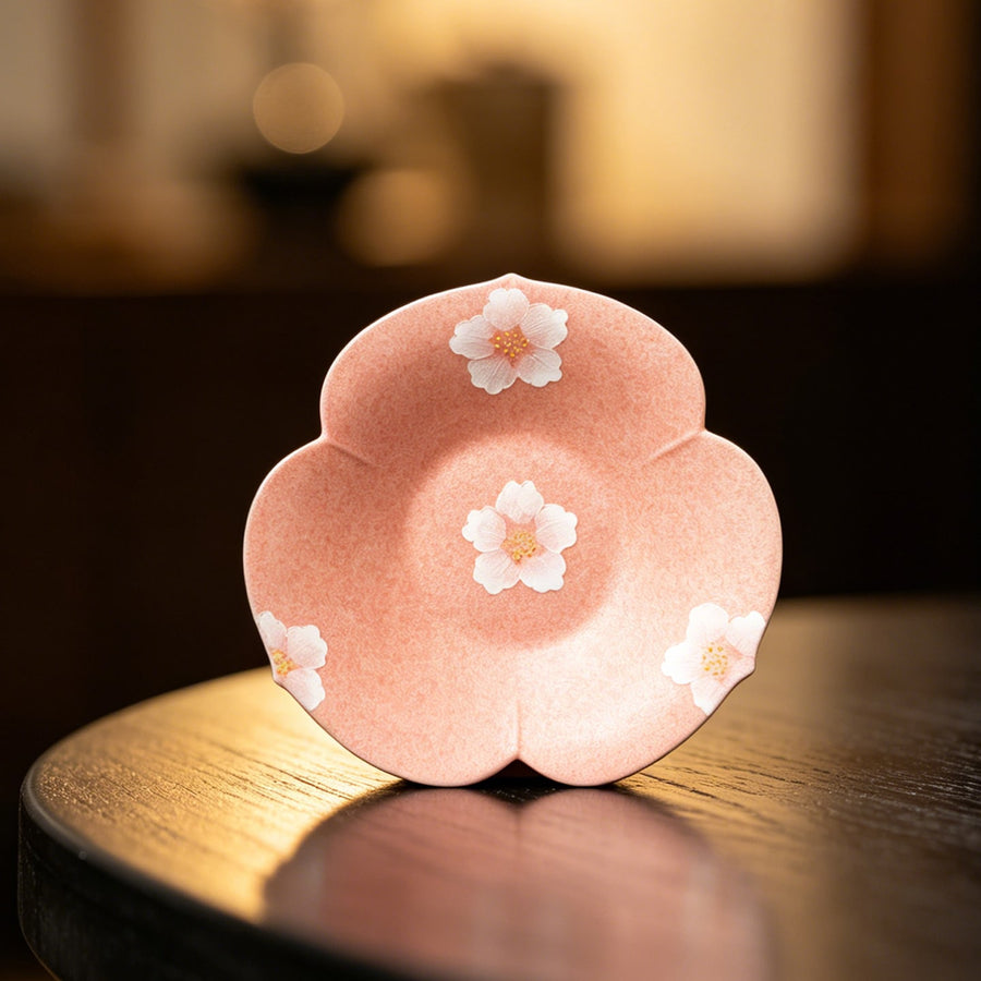 Sakura Pink White Camellia Clover Pot Rest — view 3