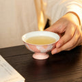 Sakura Pink White Camellia Distant Calm High-Footed Tasting Cup — view 2