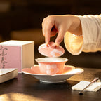 Sakura Pink White Camellia Lotus Flared-Rim Gaiwan — view 4