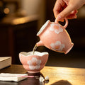 Sakura Pink White Camellia Quiet Journey Handle Fairness Pitcher — view 2